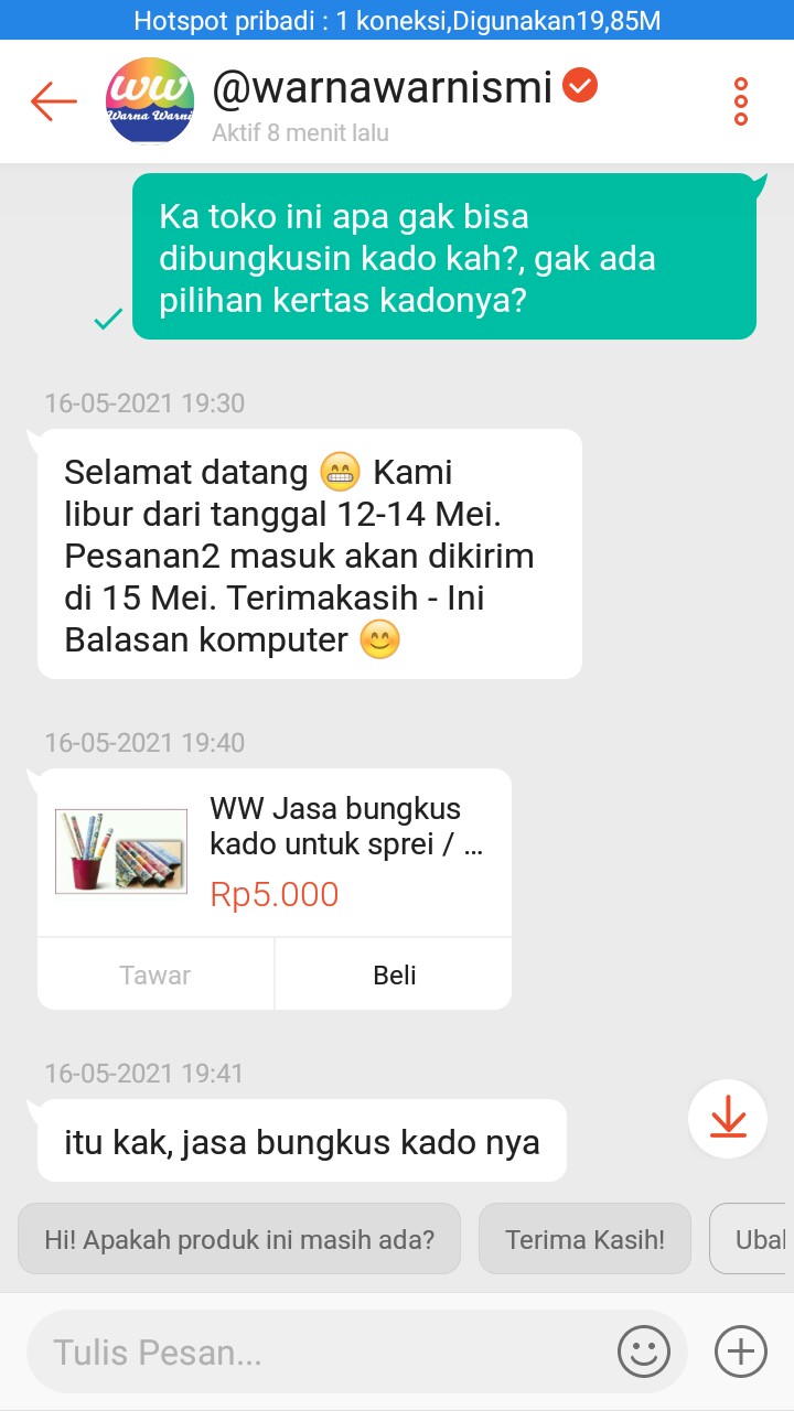 Ww Jasa Bungkus Kado Untuk Sprei / Bed Cover