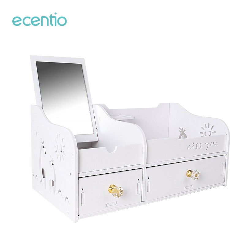 

Ecentio Rak Makeup Rak with mirrow Dressing table Kosmetik Dengan Laci / storage box