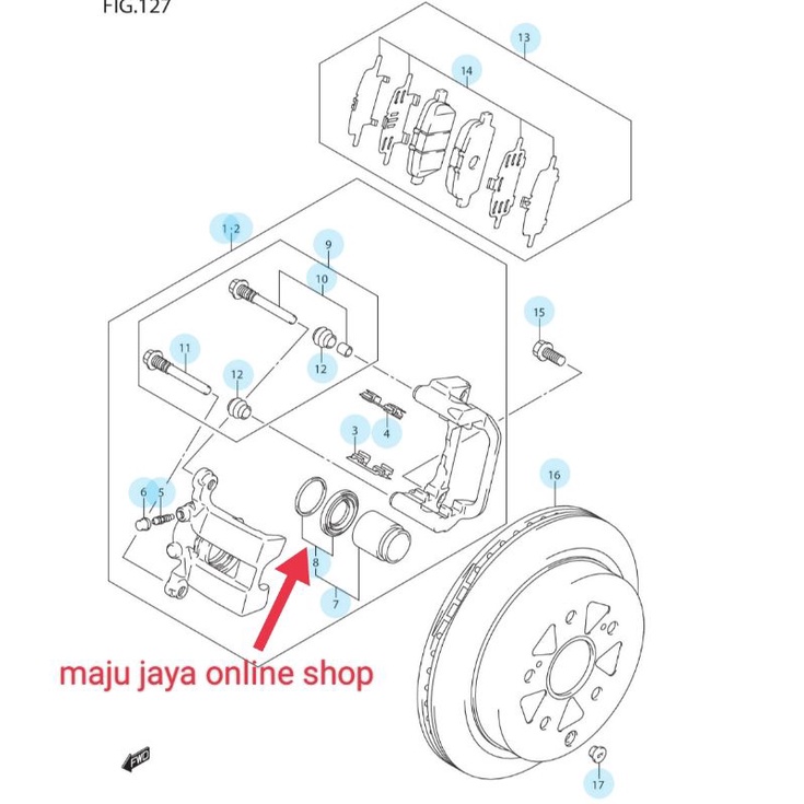 Kit Caliper Depan Grand Vitara 2000cc &amp; 2400cc Original