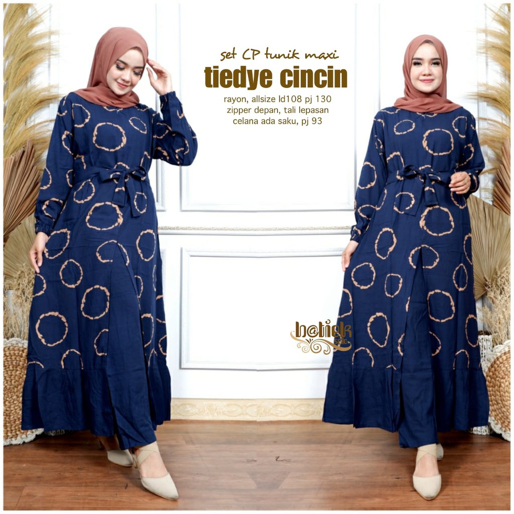 Set cp tunik maxi tiedye cincin