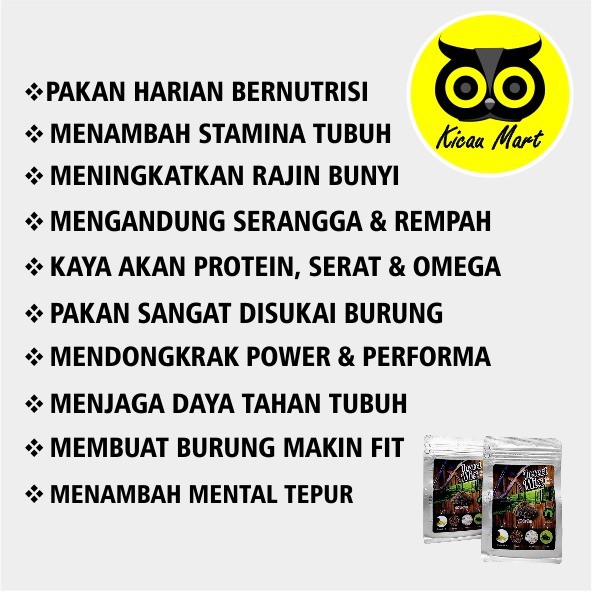 PAKAN MAKANAN HARIAN BURUNG INSECT MIX DAILY SEMPATI 100 GRAM PUR MURAI KACER CUCAK JALAK INSECTMIX100