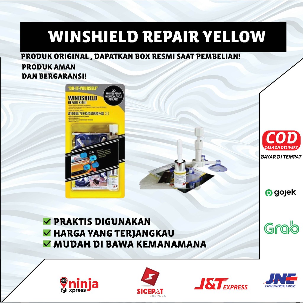 Obat Lem Kaca Mobil Hp LCD Retak Windshield Glass Repair Kit Sealent Perawatan Mobil Anti Pecah