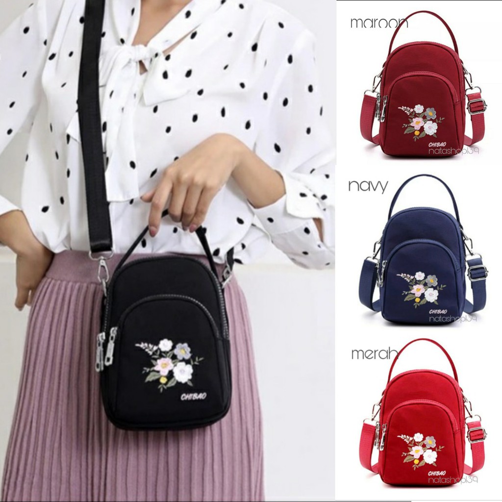 Fashion Bag Bordir Flower Beautiful Trend For You Tas Selempang Korean