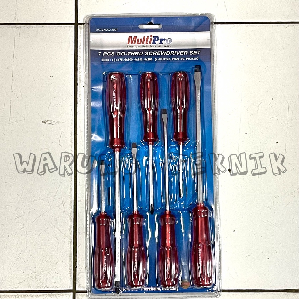 MULTIPRO OBENG TEMBUS 7 PCS GO-THRU SCREWDRIVER SET