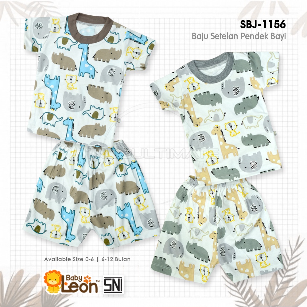 Setelan Baju Bayi Lengan Pendek + Celana Pendek Bayi BABY LEON SBJ-1156 Baju Bayi Baru Lahir Baju Tidur Bayi Baju Harian Bayi Atasan Kaos Bayi Pakaian Bayi Celana Panjang bayi Celana Bayi Baru Lahir Perlengkapan Bayi Baru lahir Newborn