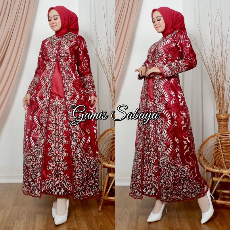 GAMIS SABAYA // BAHAN TILLE BORDIR FULL PREMIUM // ORIGINAL BY PELANGI JAYA