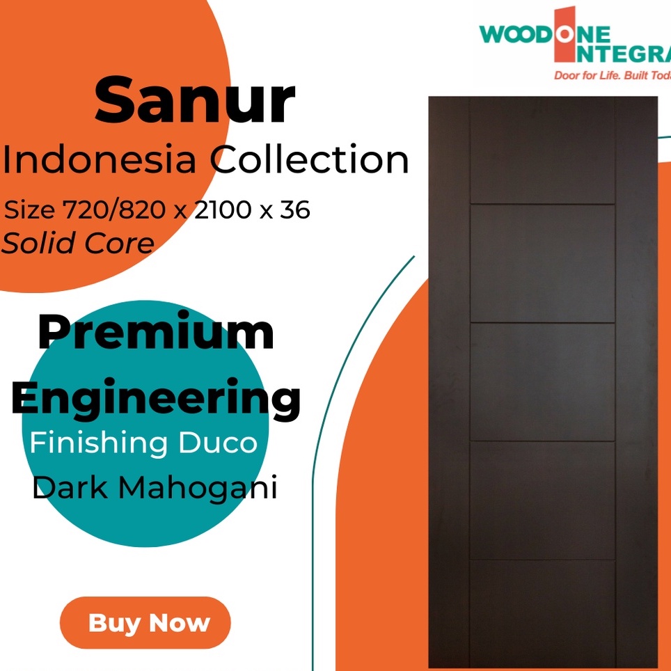 Pintu Woodone Integra Premium Engineering tipe SANUR Solid core