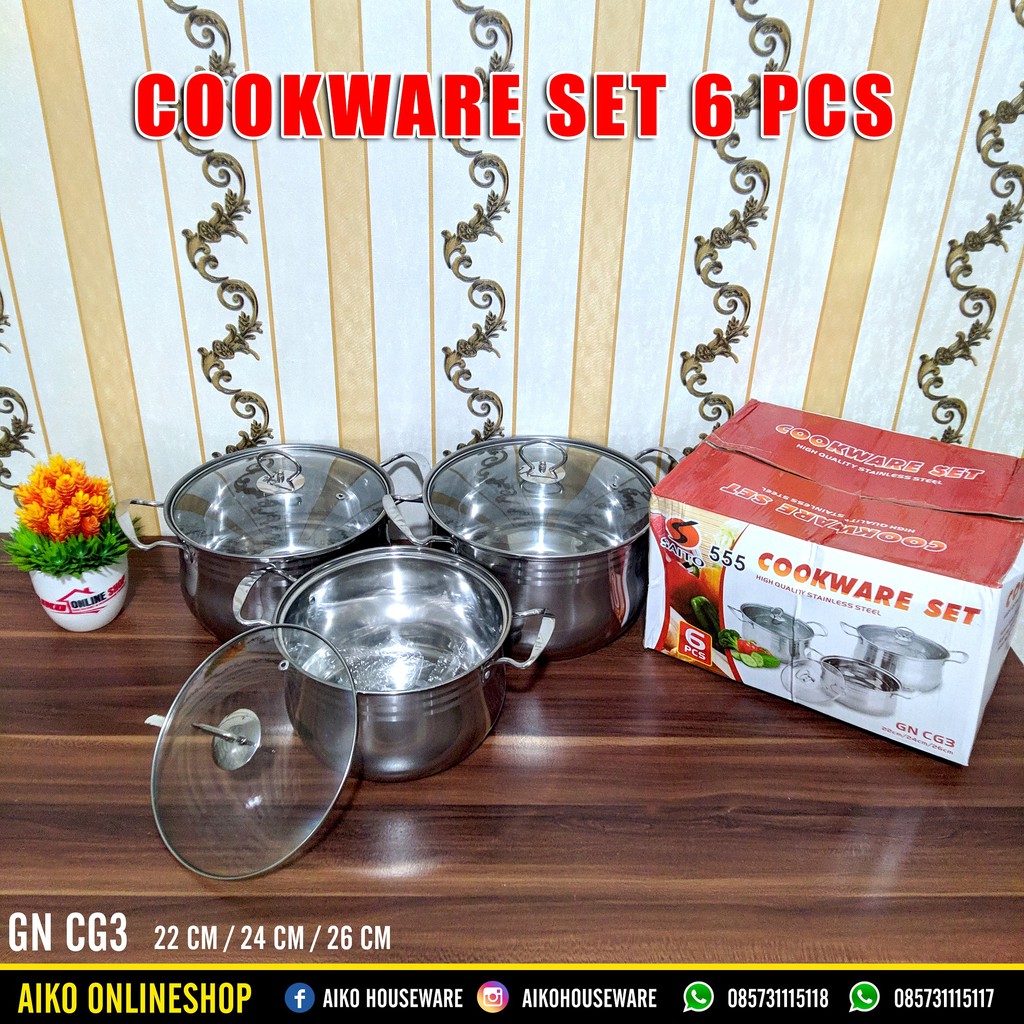 PANCI STAINLESS STEEL SAITO 555 6PCS SET