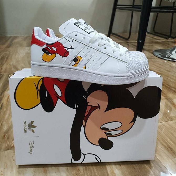 Ready# Sepatu Adidas Superstar White X Disney Mickey Mouse