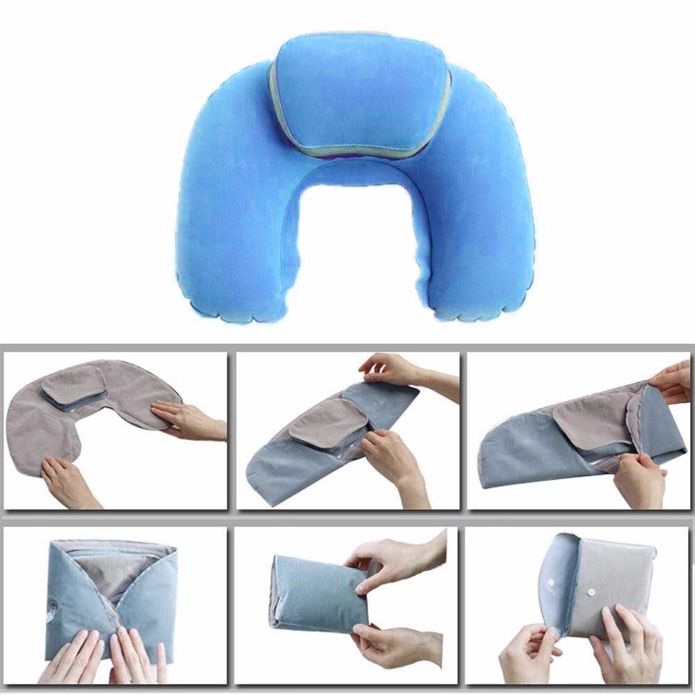 COD Bantal Leher Mobil Dewasa Anak Bantal Traveling Leher Tiup Travl Travelling Neck Pillow E39