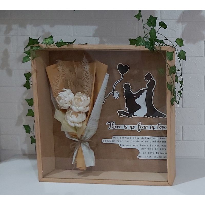frame 3d kaca 30x30