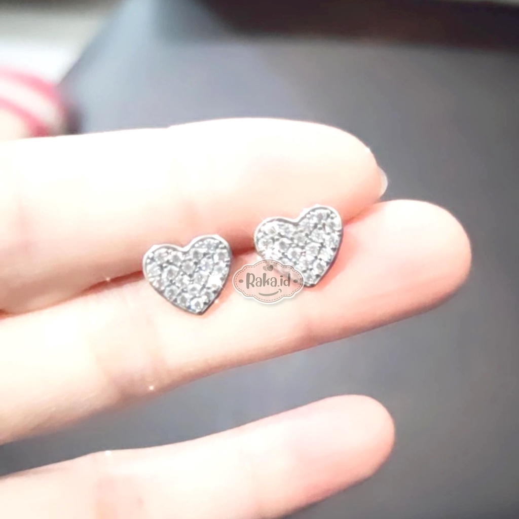 Anting Wanita Anting Tusuk / Stud Love List Silver Perhiasan Aksesoris Wanita 904