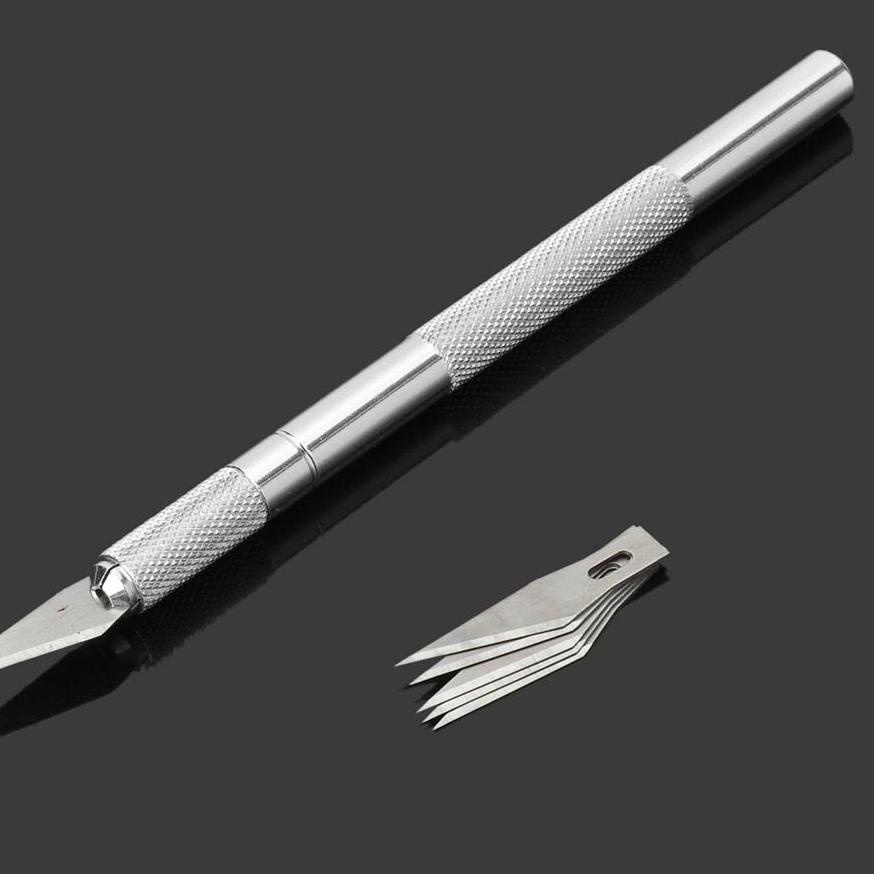 

【Original✔️】 Pen Cutter Set + Refill 5 Pcs Art Knife Pisau Ukir Cutting Sticker Decal 3.3 Brand/[COD]/3.3 Flash Sale/「Mall✔️」/Discount Today