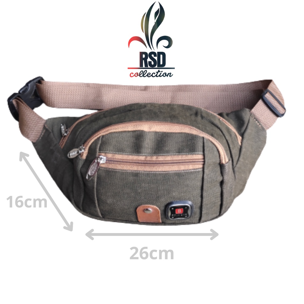ressendstuff Tas pinggang pria / waistbag / weistbag waist bag selempang sling bag kanvas import B-s