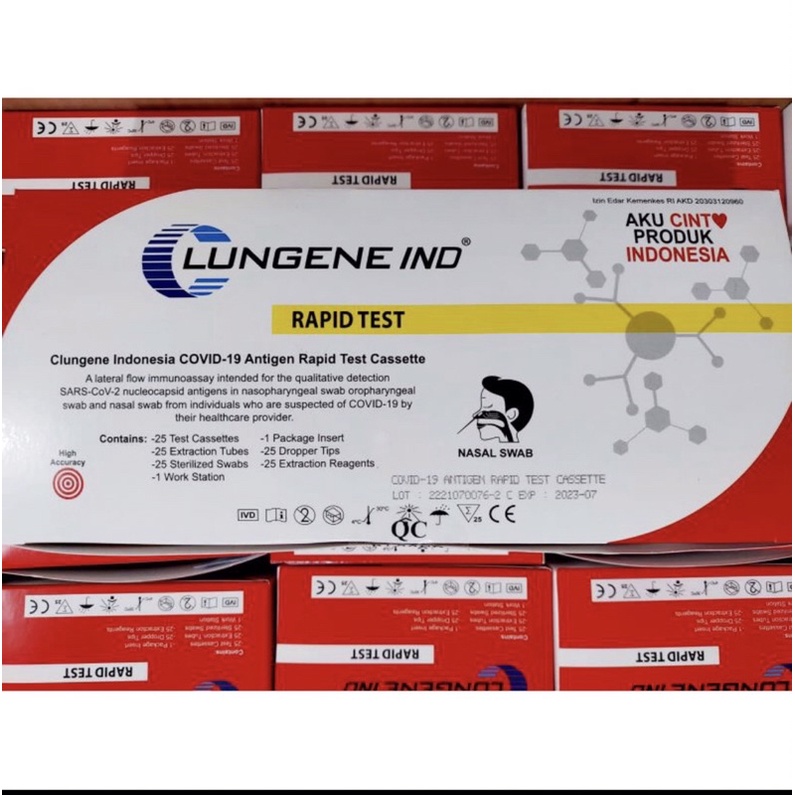 alat Test Swab nasal lungene 25set antigen hidung original