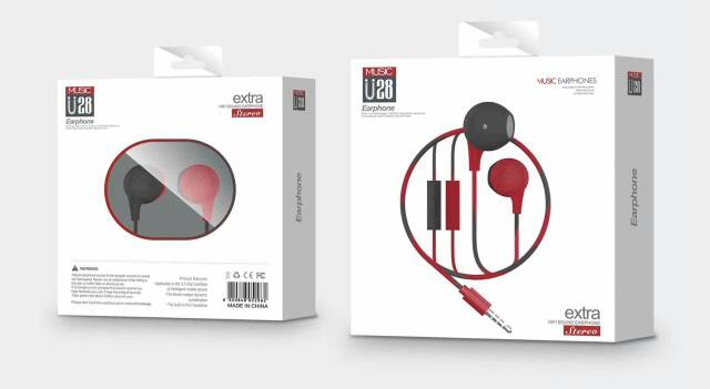 headset stereo u28 macaron / handsfree extra bass headset u24