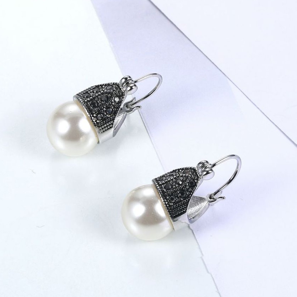 Hu Hu Hu Hu Hu Alat Bantu Pasang Kacamata♡ Anting Liontin Mutiara Imitasi Bahan Cubic Zirconia Gaya Vintage Untuk Wanita