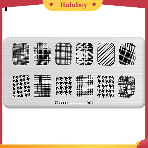 Huluboy Huluboy♡ Plat Stempel / Cap Kuku Motif Print Untuk DIY Manicure