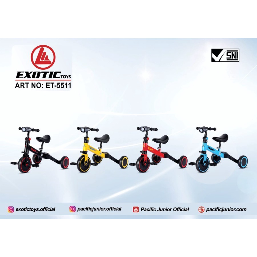 Exotic ET-5511 Push Balance Bike 3in1