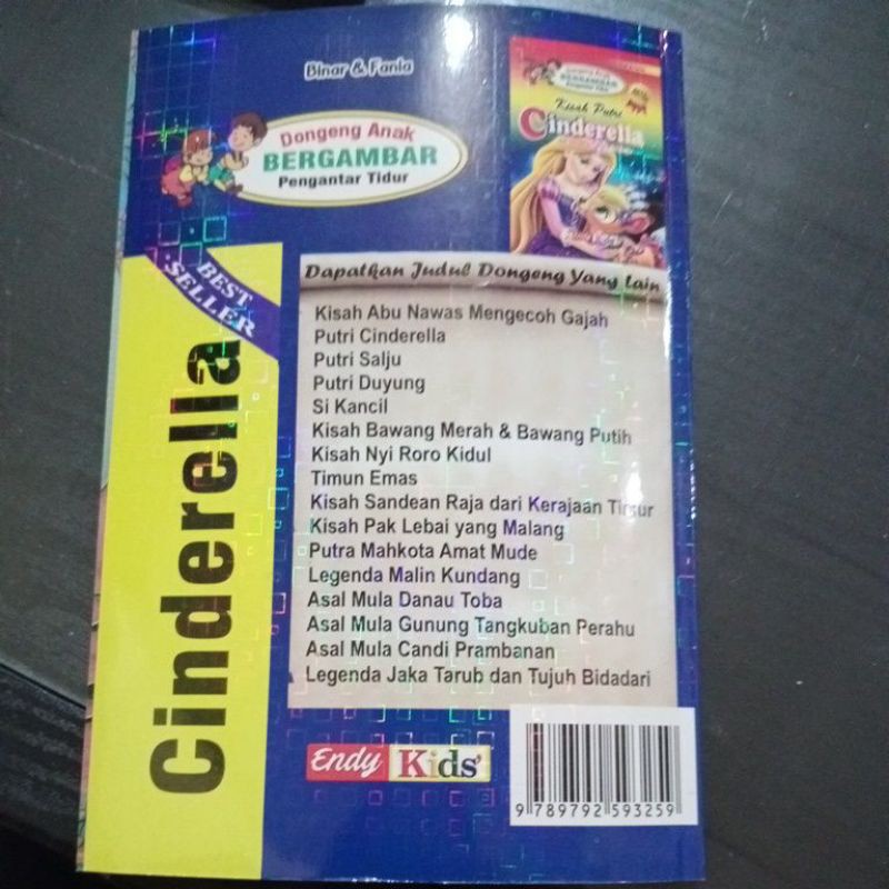 Buku Dongeng kisah putri Cinderella(15×25cm)