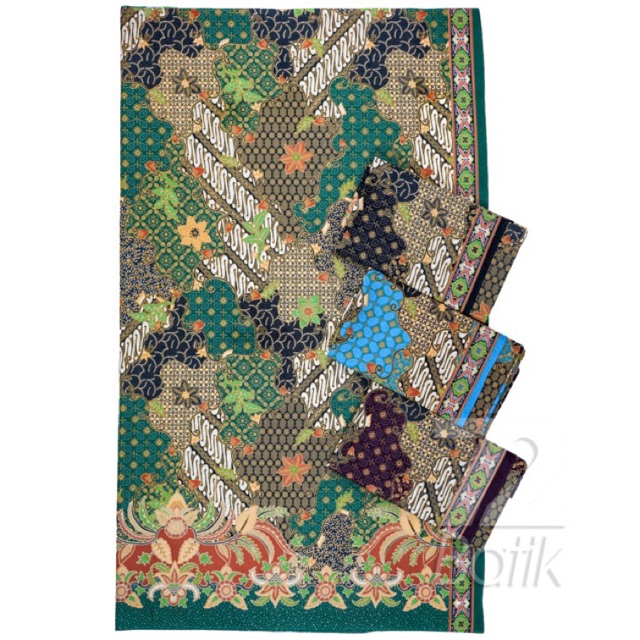 KAIN PANJANG BATIK Bahan Katun Motif Sekar Jagad Warna Hijau Ijo 726817 Cap 72 Jarik Jarit Samping Kebat Panjang Batik Katun Modern Premium Bahan Seragam Batik Pernikahan Kantor Keluarga Murah Kamen Jadi Batik Bali Lembaran