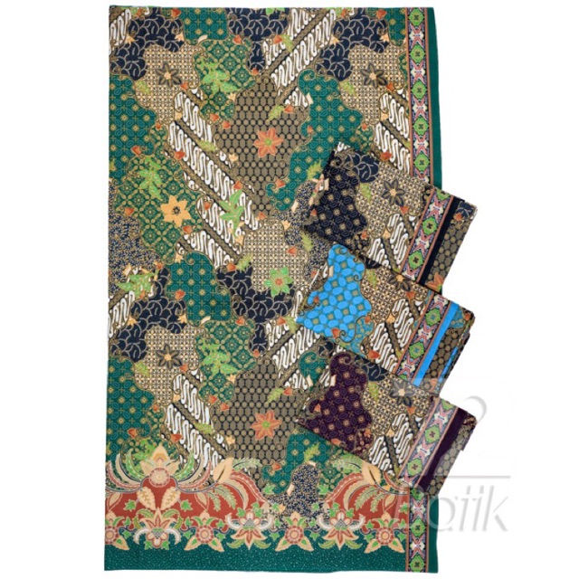 KAIN PANJANG BATIK Bahan Katun Motif Sekar Jagad Warna Hijau Ijo 726817 Cap 72 Jarik Jarit Samping Kebat Panjang Batik Katun Modern Premium Bahan Seragam Batik Pernikahan Kantor Keluarga Murah Kamen Jadi Batik Bali Lembaran