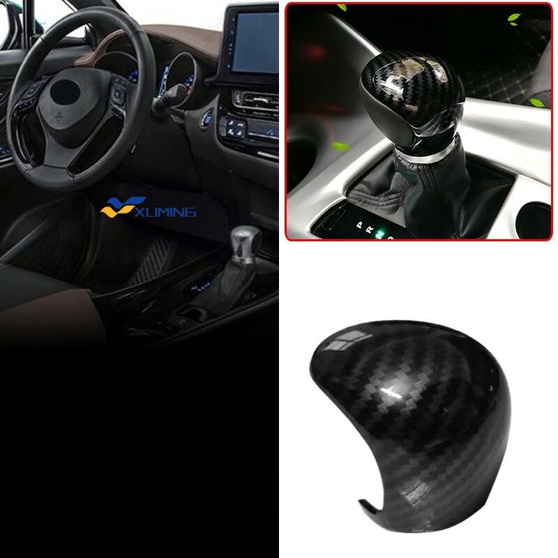 Xuming Untuk Toyota CHR C-HR 16-19 Serat Karbon Gear Shift Knob Dekorasi Cover Trim