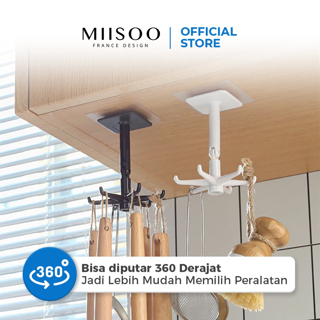 MIISOO Gantungan putar 360 derajat peralatan dapur Gantungan hook kamar mandi-5