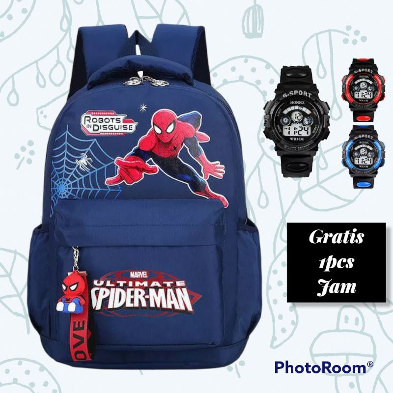 Tas Ransel Anak Sekolah TK SD Karakter Spiderman Superhero Murah