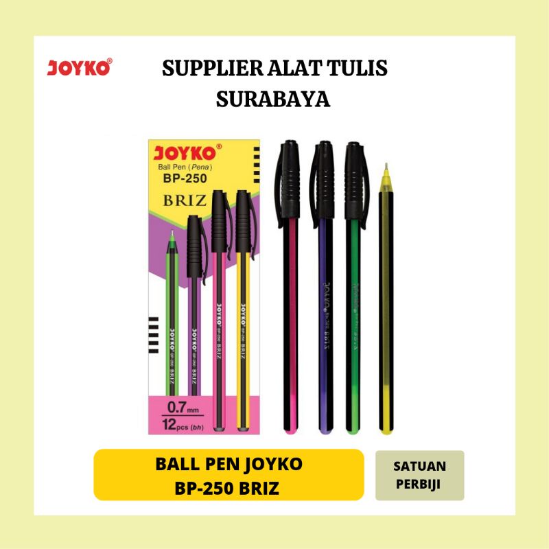 

PULPEN / BOLPOIN / BOLPEN / BALLPOINT PENA JOYKO BP-250 BRIZ HITAM 0.7mm ORIGINAL MURAH BEST SELLER