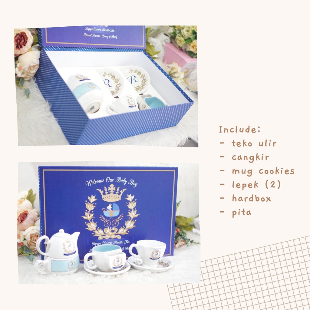 Souvenir/Hampers Ulang Tahun Custom Hard Box | Souvenir Ulang Tahun Anak | Souvenir One Month Teko