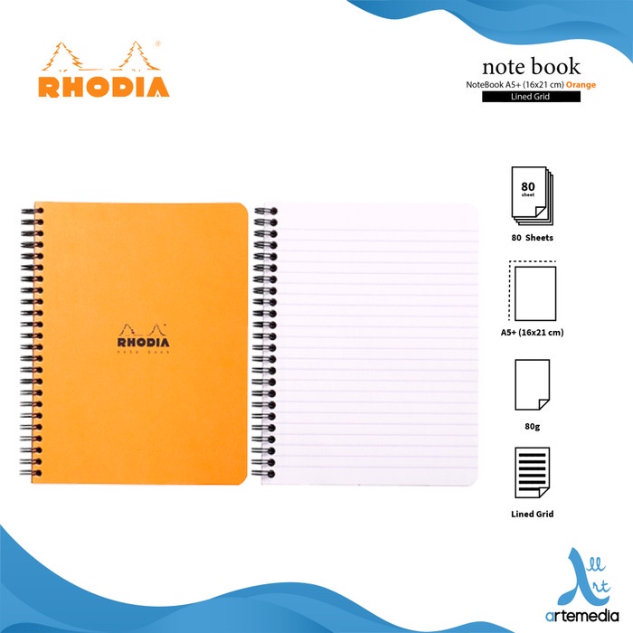 

Terlaris Buku Catatan Rhodia A5 Plus Wirebound Coated Card Cover Notebook - LINED ORANGE