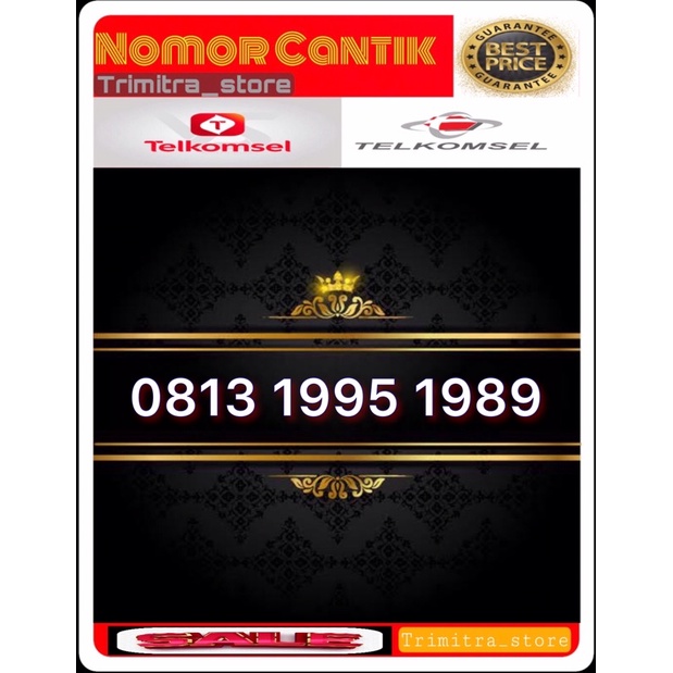 Nomor cantik telkomsel Seri dobel tahun lahir 1995 1989 kartu perdana cantik reguler 4g lte