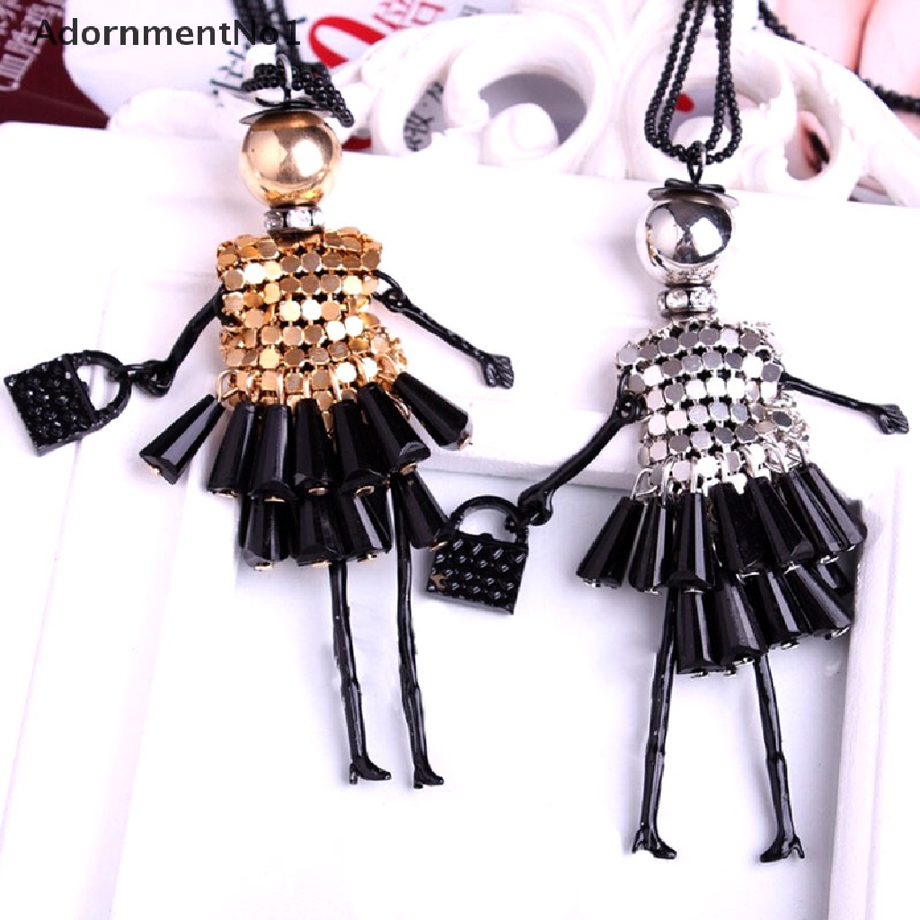 (AdornmentNo1) Kalung Rantai Panjang Dengan Liontin Boneka Handmade Untuk Wanita