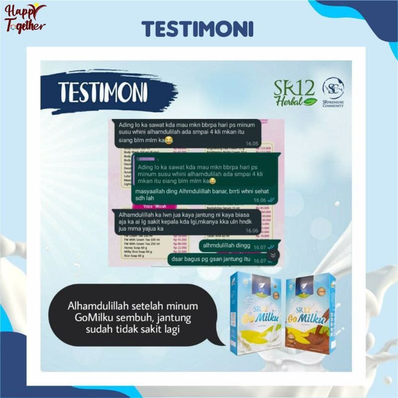 GoMilku SR12 Susu Kambing Etawa Bubuk Untuk Kesehatan Jantung Diabetes Darah Tinggi Vertigo TBC Paru - Paru