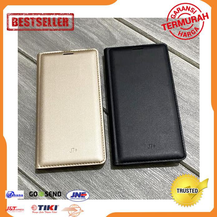 FLIP SAMSUNG J7+ J7PLUS WALLET LEATHER BOOK COVER CASE KULIT
