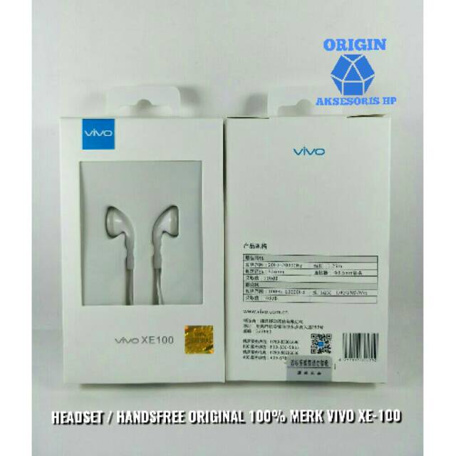 HEADSET / HANDSFREE ORIGINAL 100% MERK VIVO XE100 XE 100