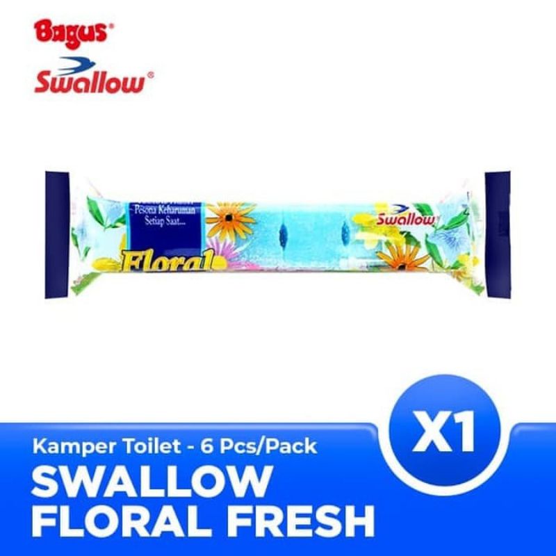 Swallow Kamper Floral Fresh 6's Pengharum Ruangan isi 6 Kapur Barus Bagus Warna Random