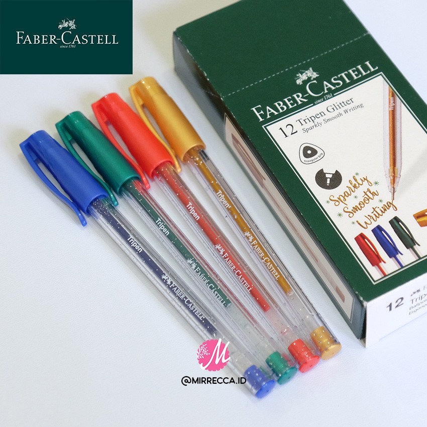 

TRIPEN GLITTER BALLPOINT PEN FABER CASTELL SPARKLY SMOOTH WRITING PULPEN BOLPEN BOLPOIN ART