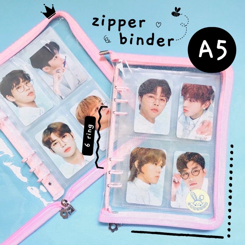 

BINDER TRANSPARANT A5 ZIPPER PINK/ PURPLE/ BLUE