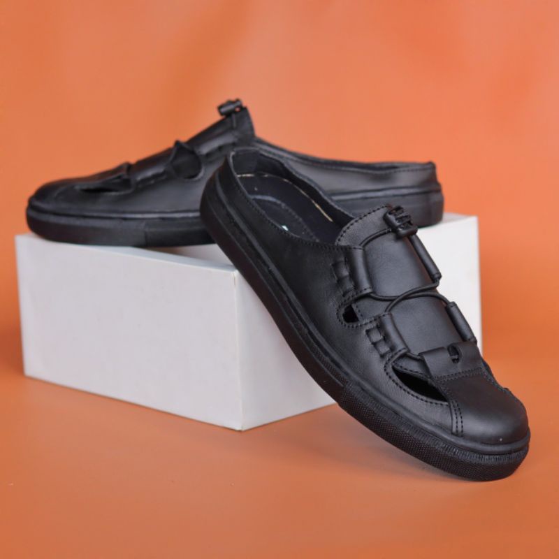 FULL KULIT COD TERLARIS- SEPATU SLOP KULIT ASLI ! BLACKMASTER BUSTONG Slop Original CH