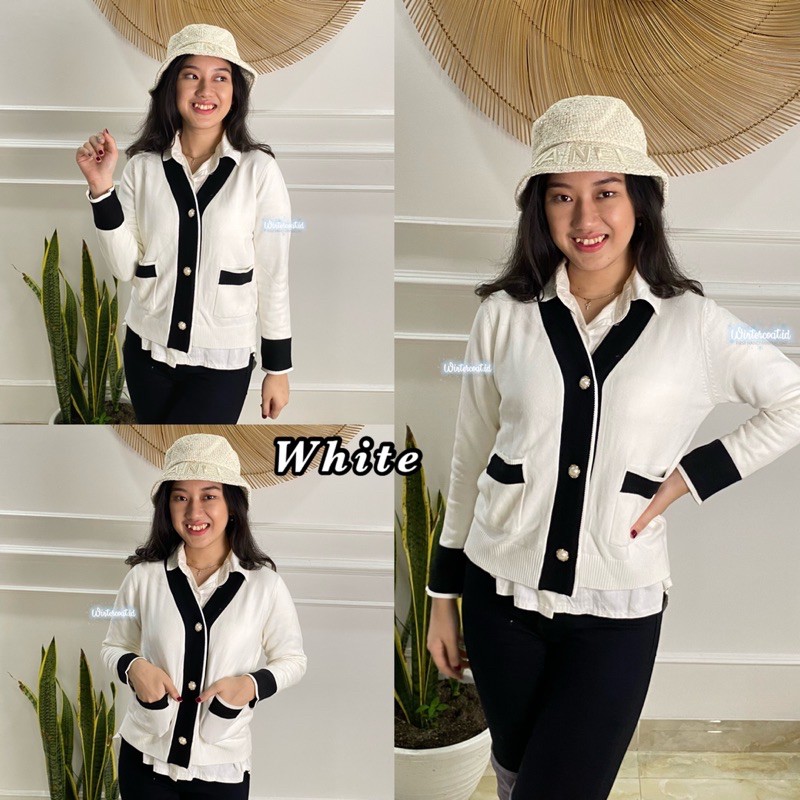 Kardigan rajut wanita import korea claudia knitted cardigan jaket hangat cewek jacket tebal