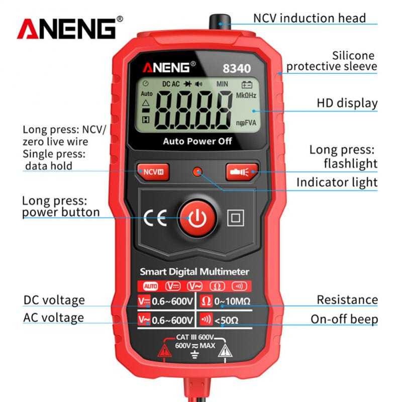 Multimeter Digital Akurat Multitester Arus Voltage Tester LCD AN8