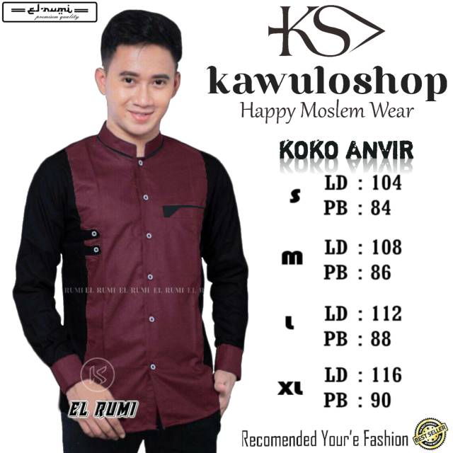 Baju koko maroon/ baju koko anti virus/ Baju Koko gus asmi terbaru merah/seragam hadroh/Baju Koko