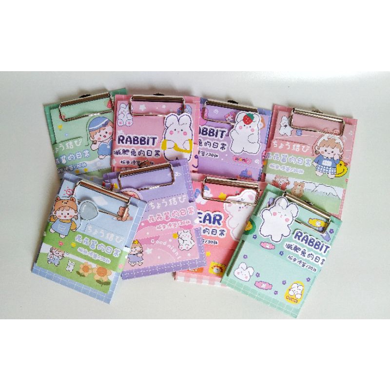 

[DUMBLE] CUTE MEMO PAD WITH TAB 30 SHEETS AESTHETIC JOURNAL CUTE GIRL/BEAR