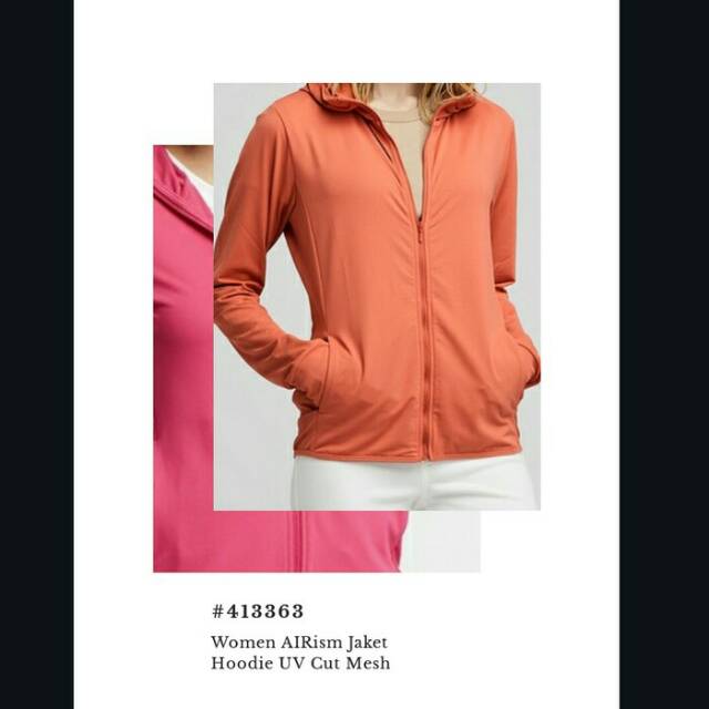 Jaket Wanita Uniqlo Airism Hoodie cut mesh