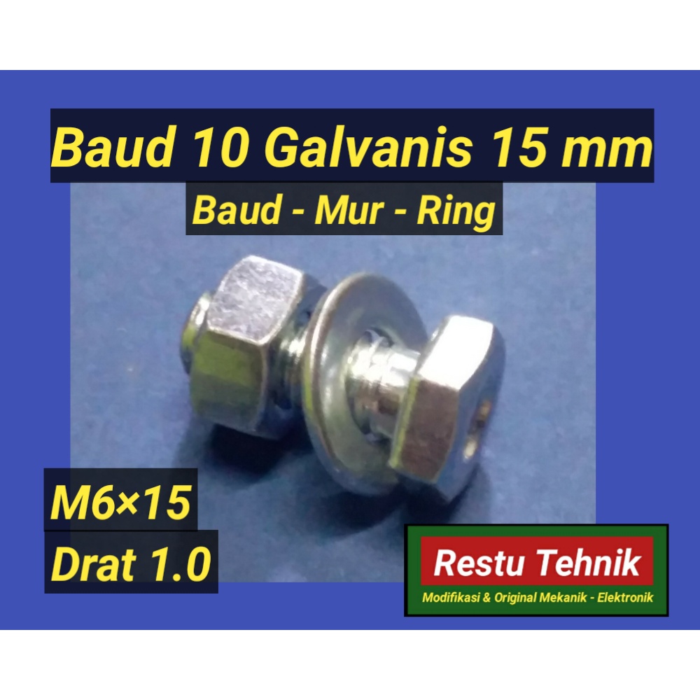 Baud Mur Ring – Baud 10 Galvanis – M 6x15 murah