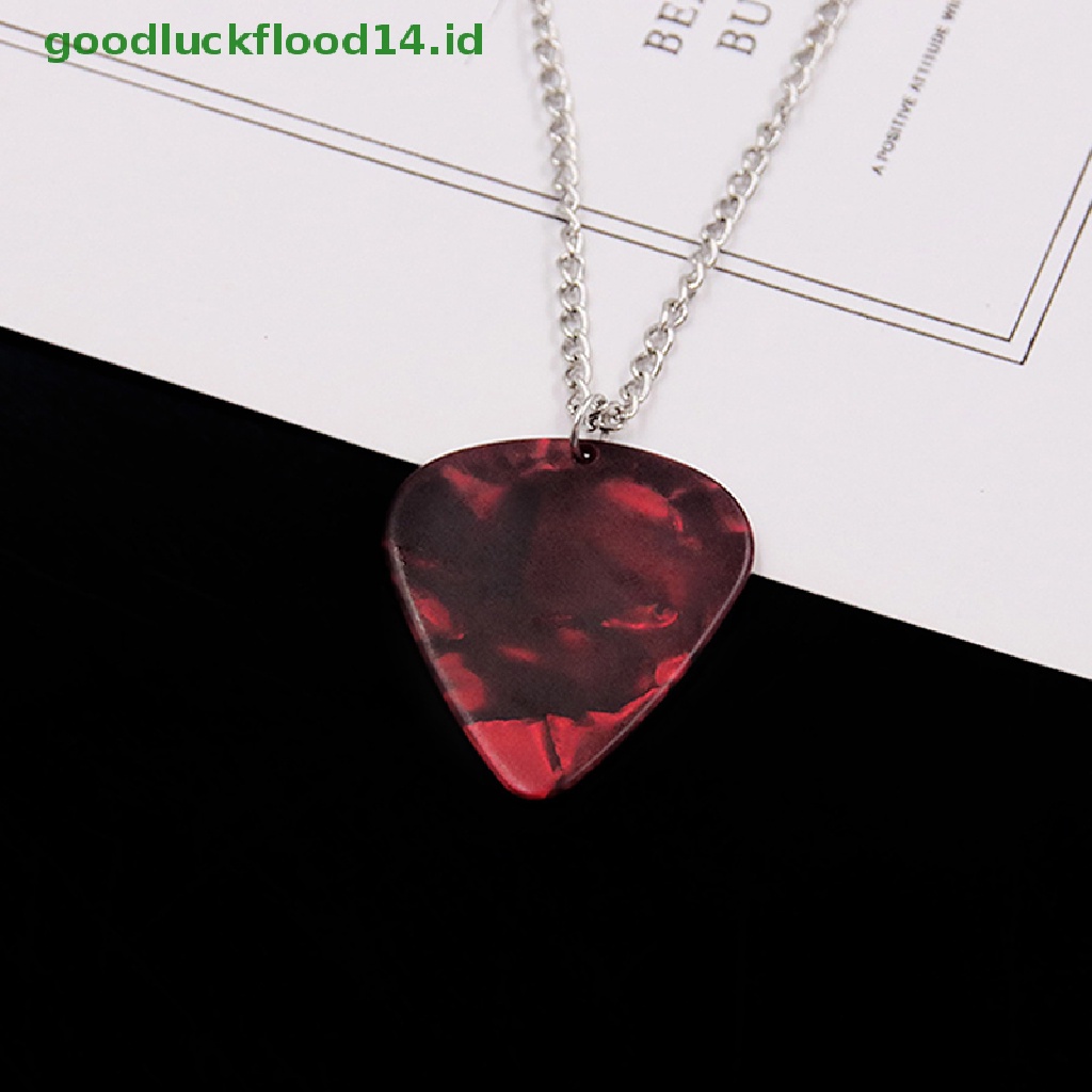 1pc Kalung Liontin Pick Gitar Bentuk Hati Ruby Untuk Fans Frie