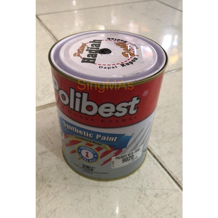 Cat Besi Kayu POLIBEST High Gloss Enamel 9020 HITAM 800gr Synthetic