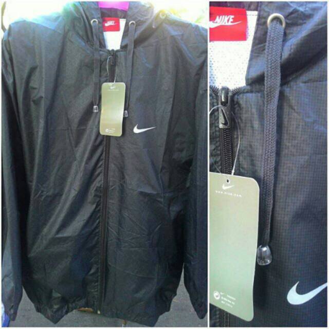 Jaket running NIKE waterproof biru dongker